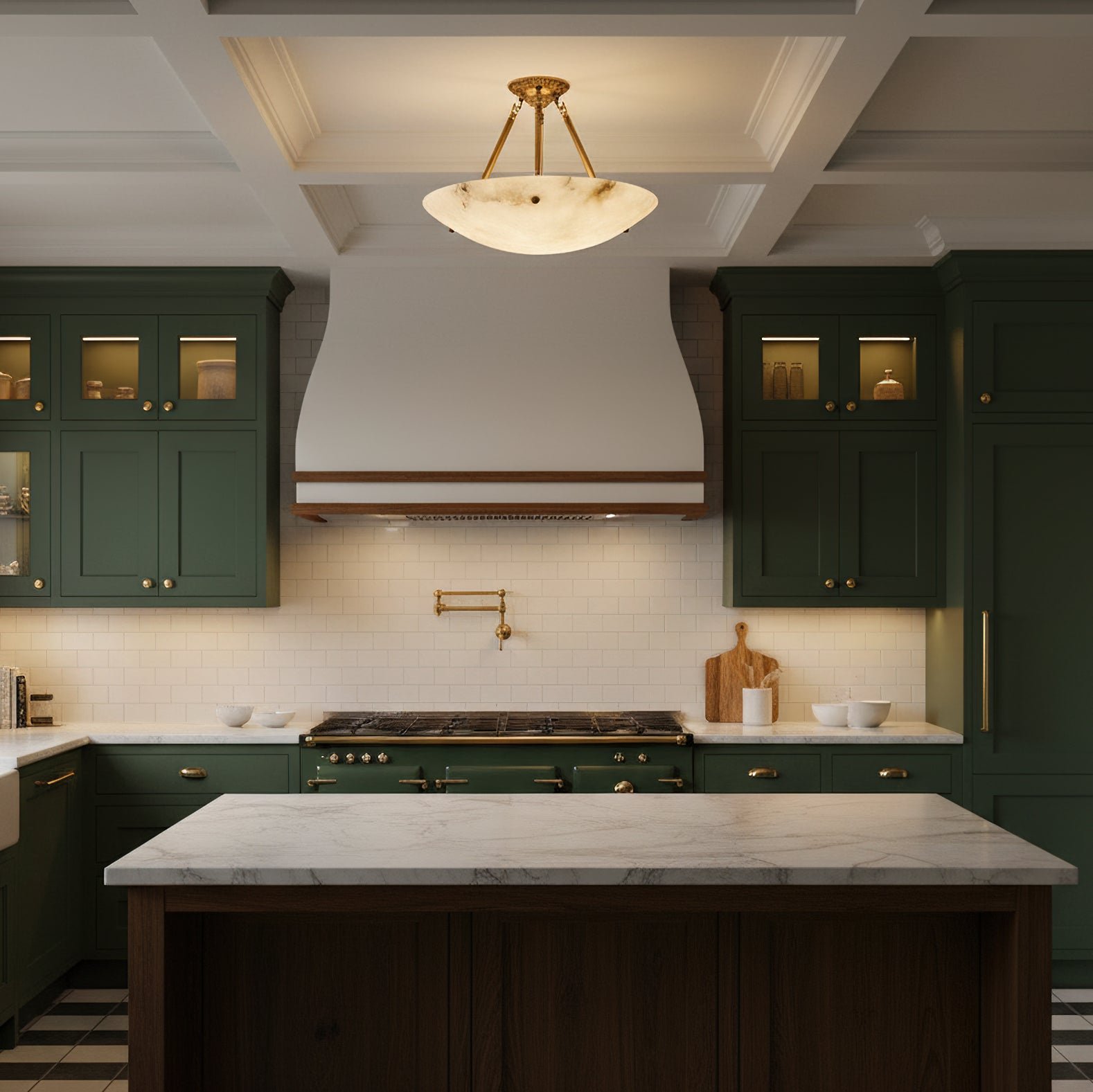Alabaster Bowl Ceiling Lamp